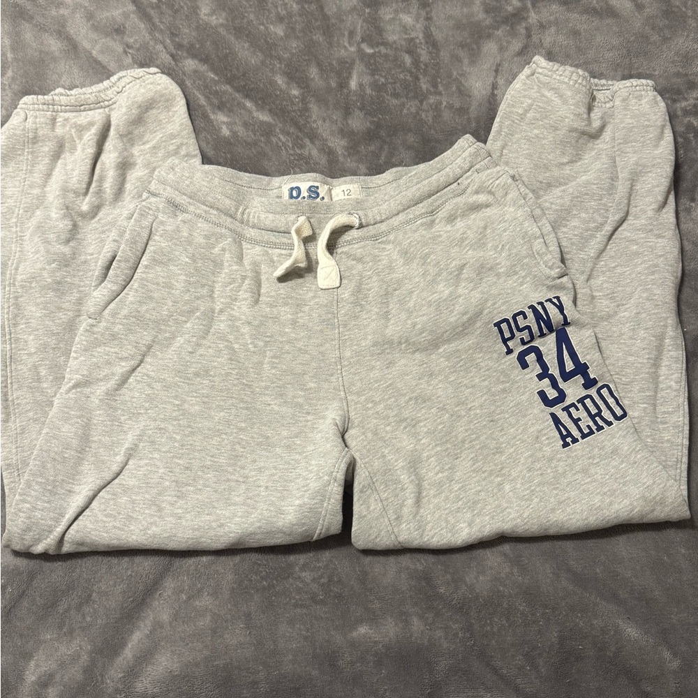 Aeropostale Gray Kids Sweatpants with Blue Print